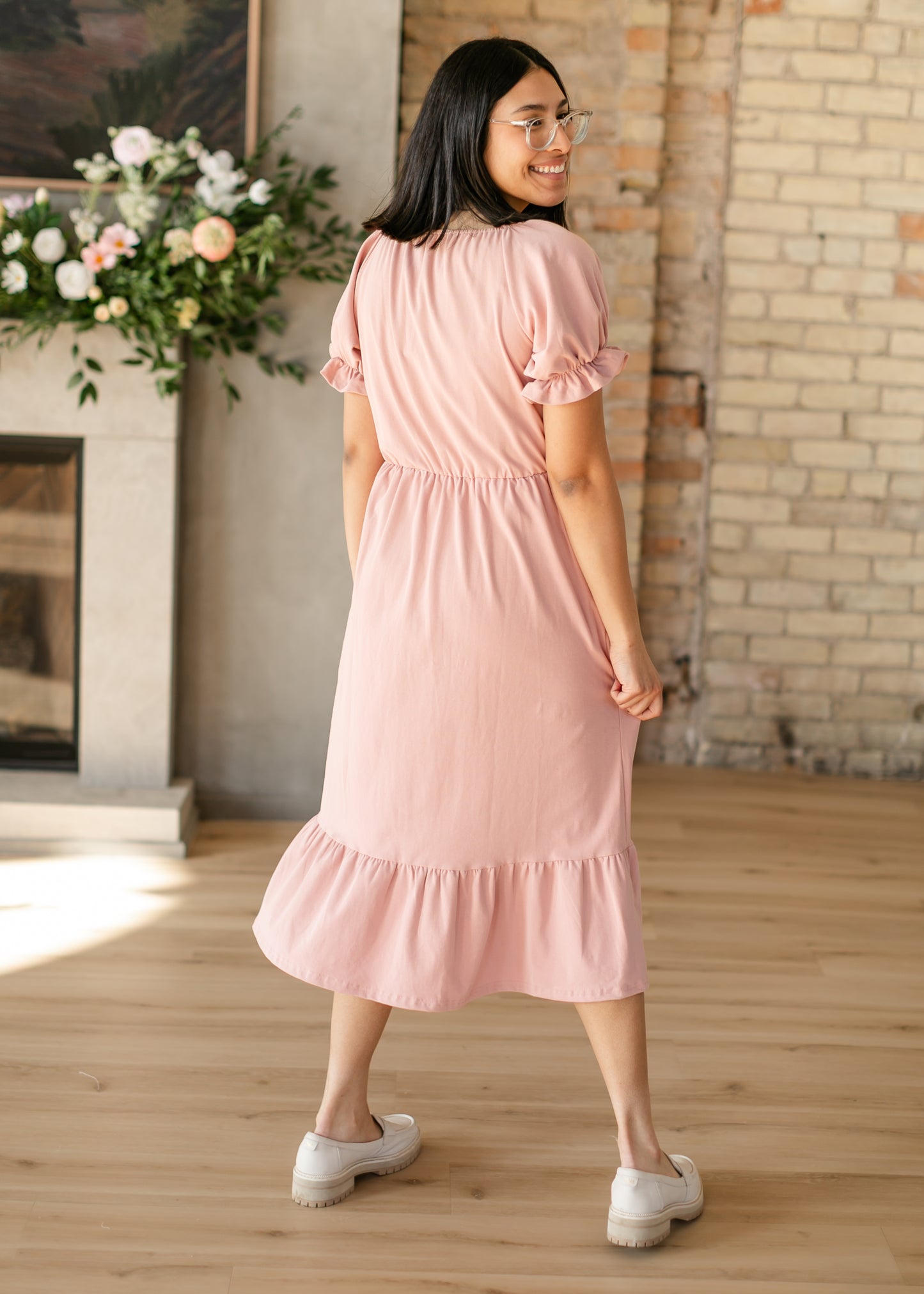 Amy Puff Sleeve Midi Dress