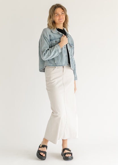 Bobbi High Low Denim Utility Jacket