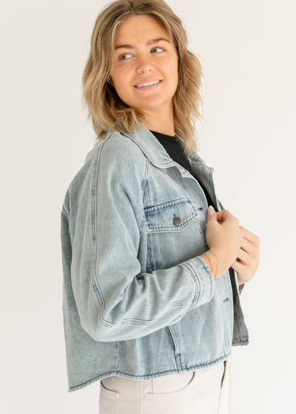 Bobbi High Low Denim Utility Jacket