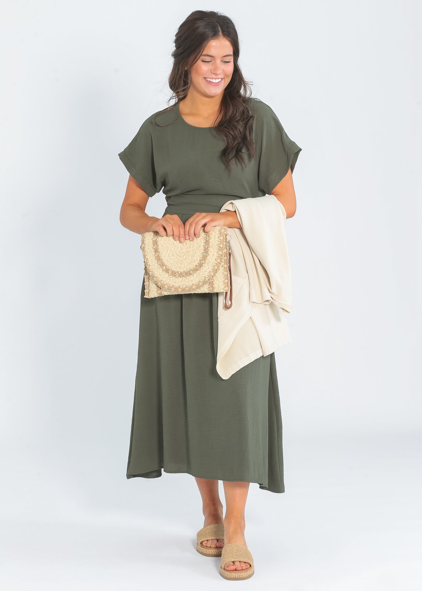 Cassia Dolman Sleeve Midi Dress