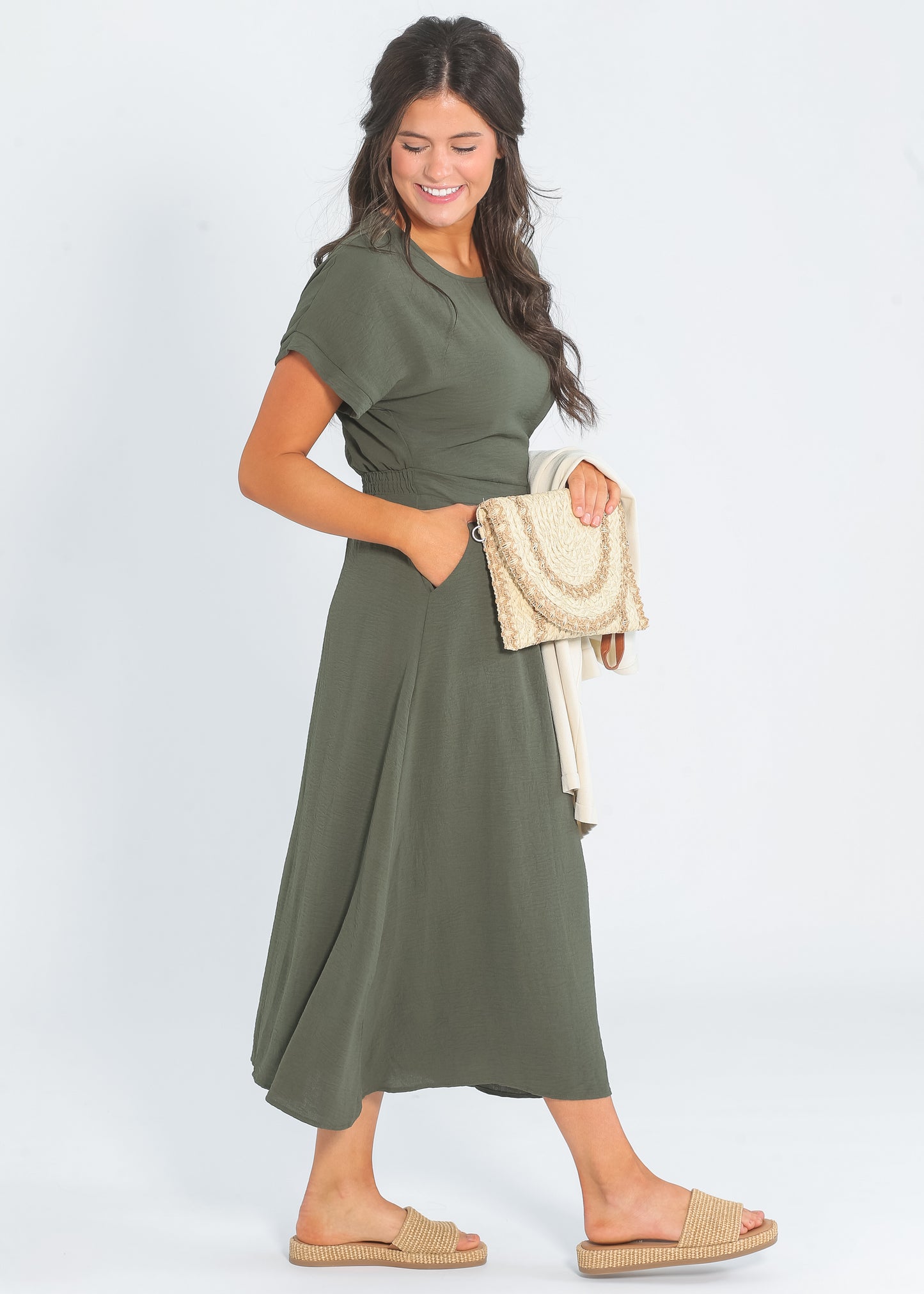 Cassia Dolman Sleeve Midi Dress