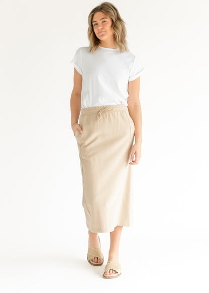 Dori Straight Fit Beige Skirt