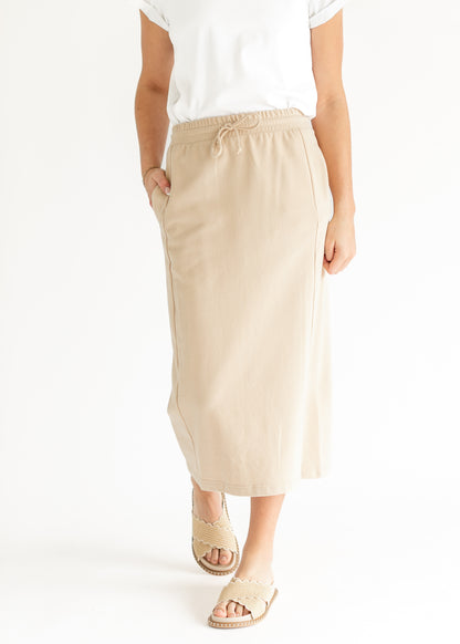 Dori Straight Fit Beige Skirt