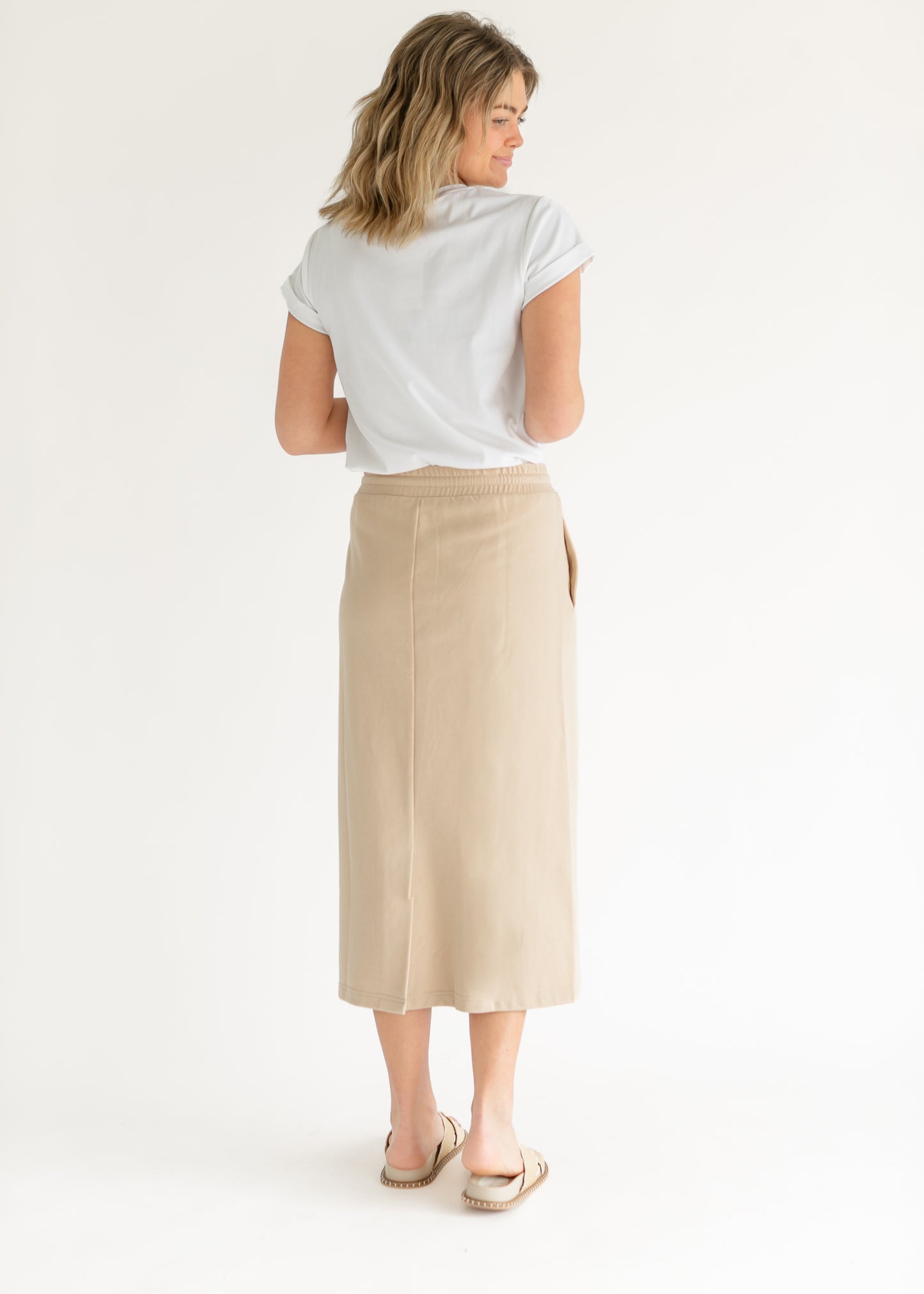 Dori Straight Fit Beige Skirt