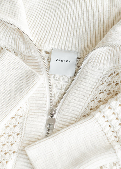 Eloise Full Zip Open Knit Cardigan FF Tops