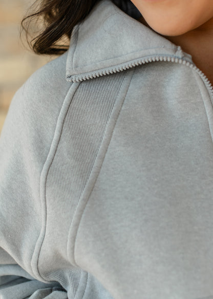 Fleece Half Zip Funnel Neck Sweatshirt