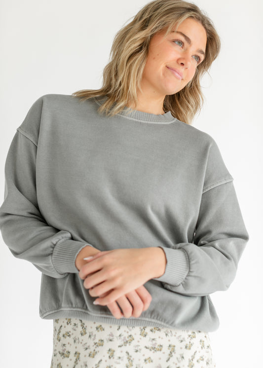 Fleece Oversized Crewneck Sweatshirt