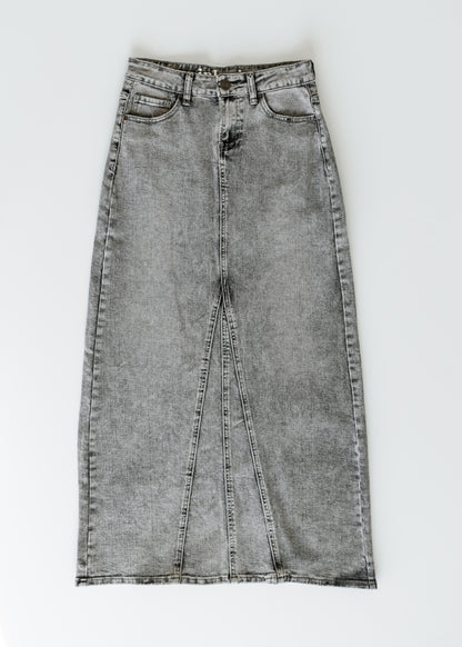 Genevieve A-line Denim Maxi Skirt