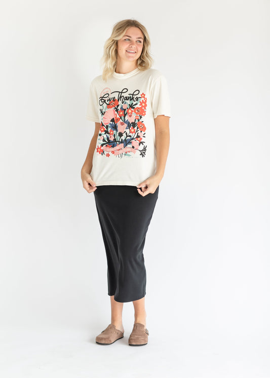 Give Thanks to Him Floral Graphic Tee