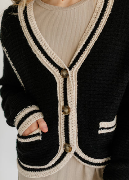 Heartloom® Kenya Button Front Contrast Stripe Cardigan