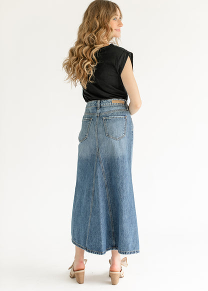 Low Rise A-line Denim Skirt