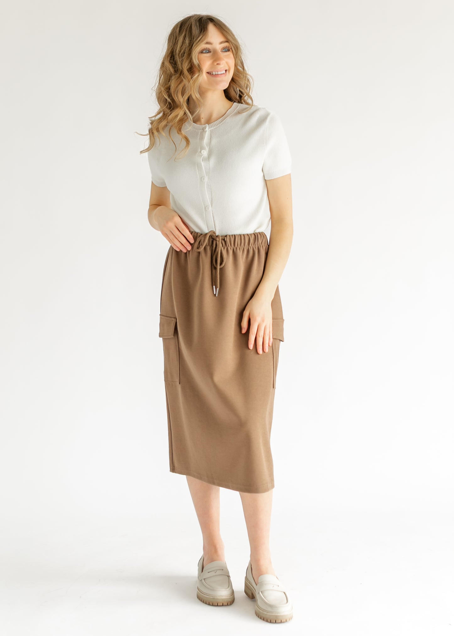 Mazie Midi A-line Cargo Skirt