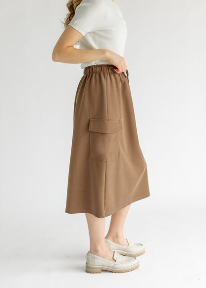 Mazie Midi A-line Cargo Skirt