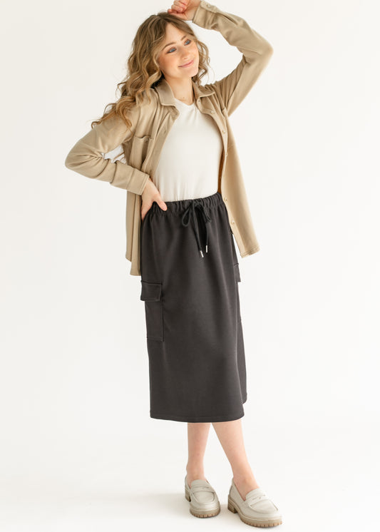 Mazie Midi A-line Cargo Skirt