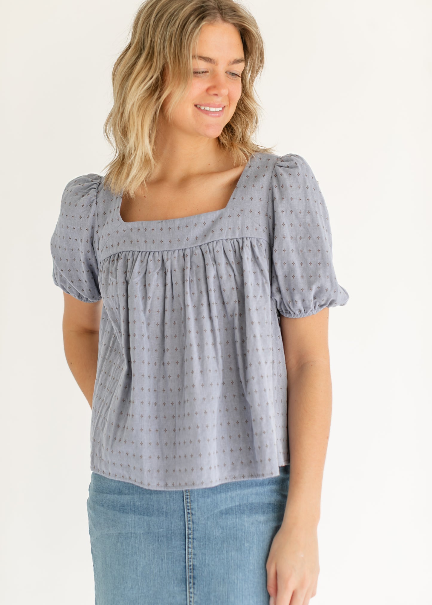 Melany Cotton Peplum Top