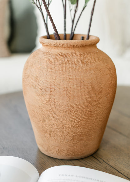 Natural Terracotta Wide Top Vase