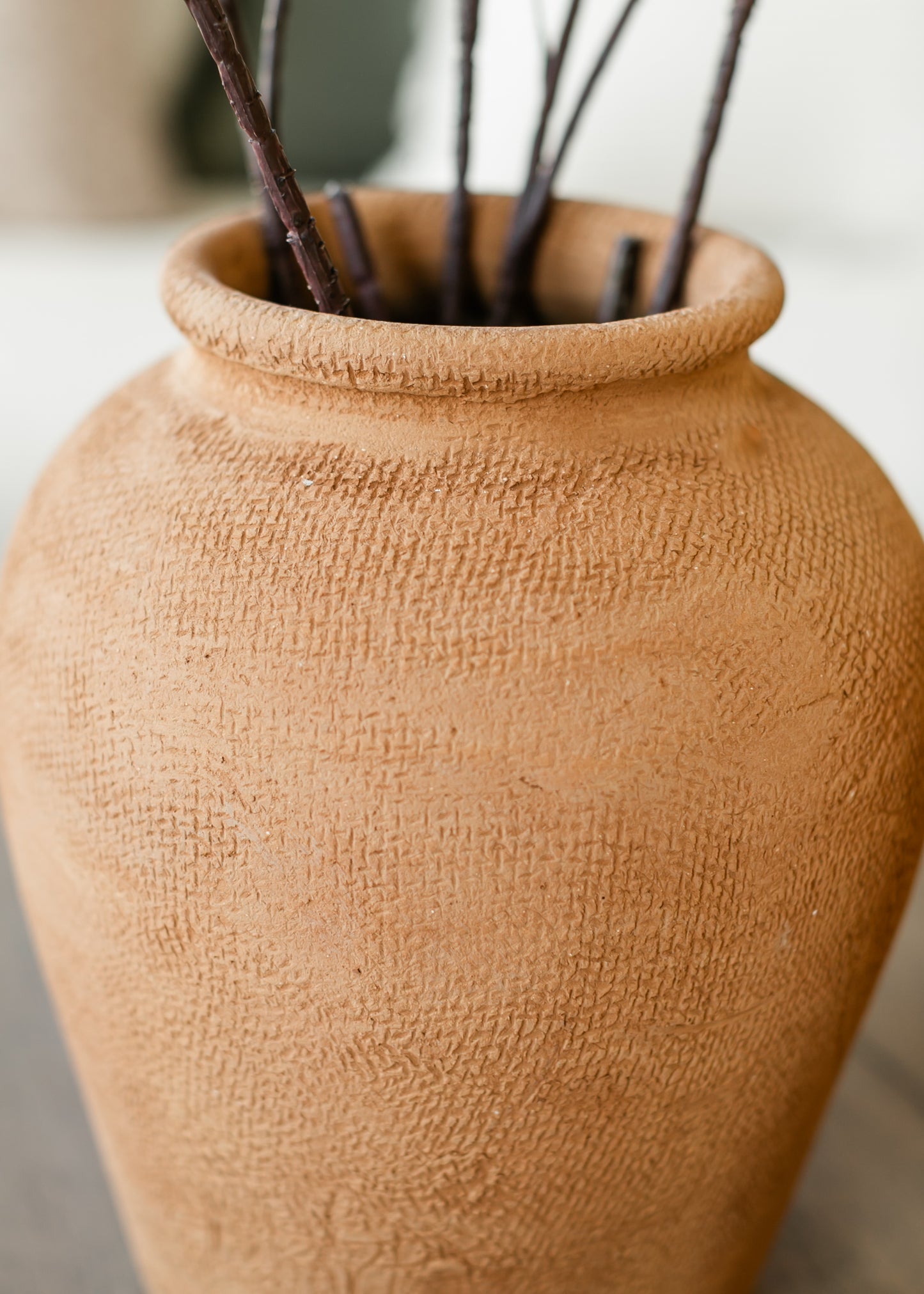 Natural Terracotta Wide Top Vase