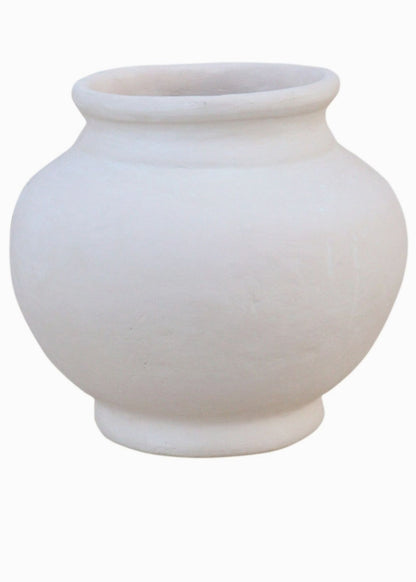 Natural White Paper Mache Vase Large