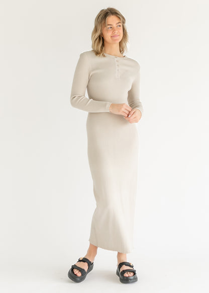 Noa Ribbed Knit Midi Dress