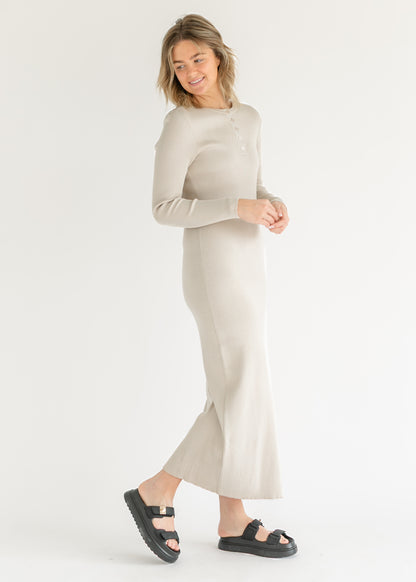 Noa Ribbed Knit Midi Dress