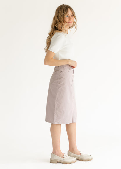 Remi Lilac Denim Midi Skirt