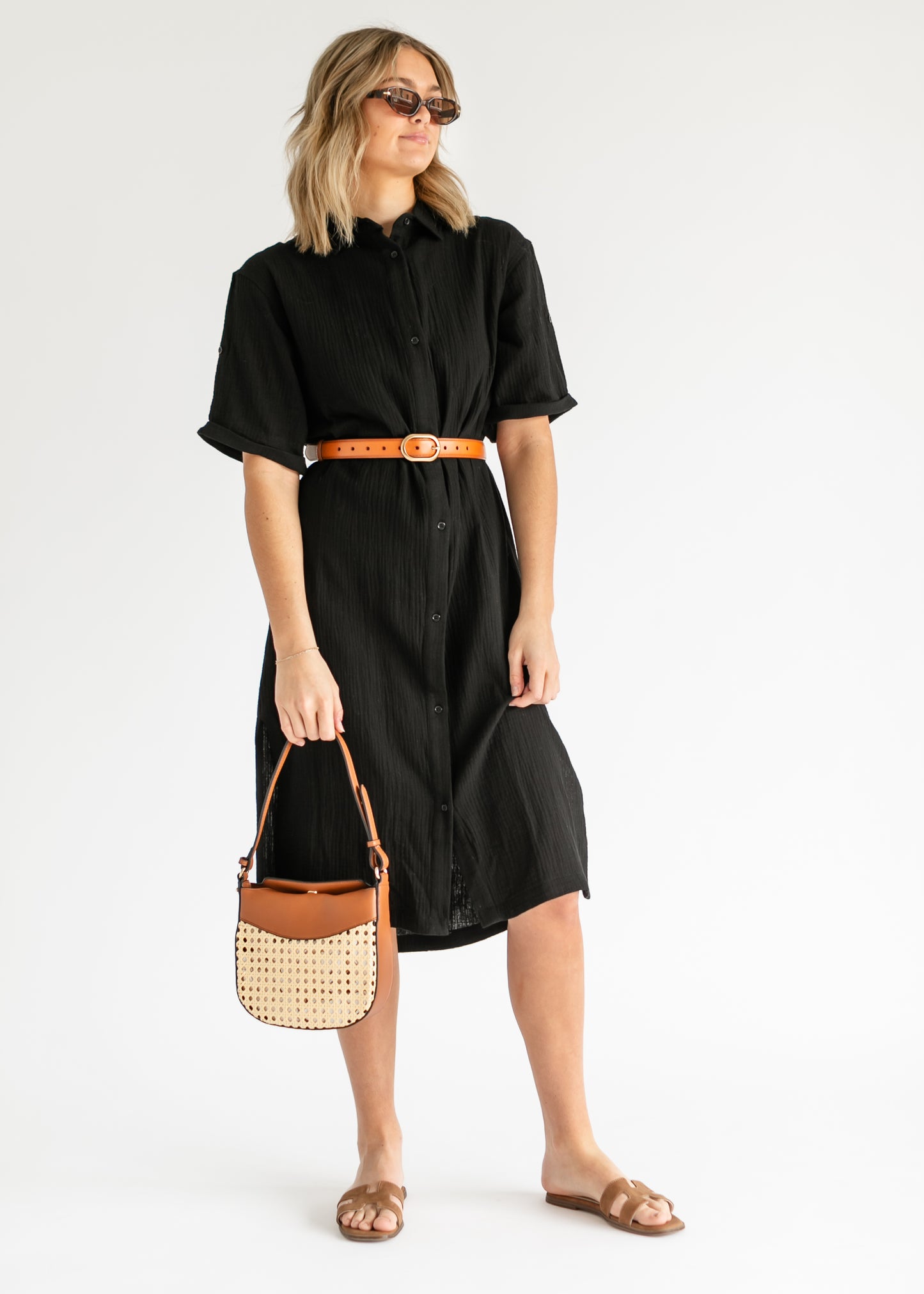 Rosella Cotton Gauze Button Down Dress