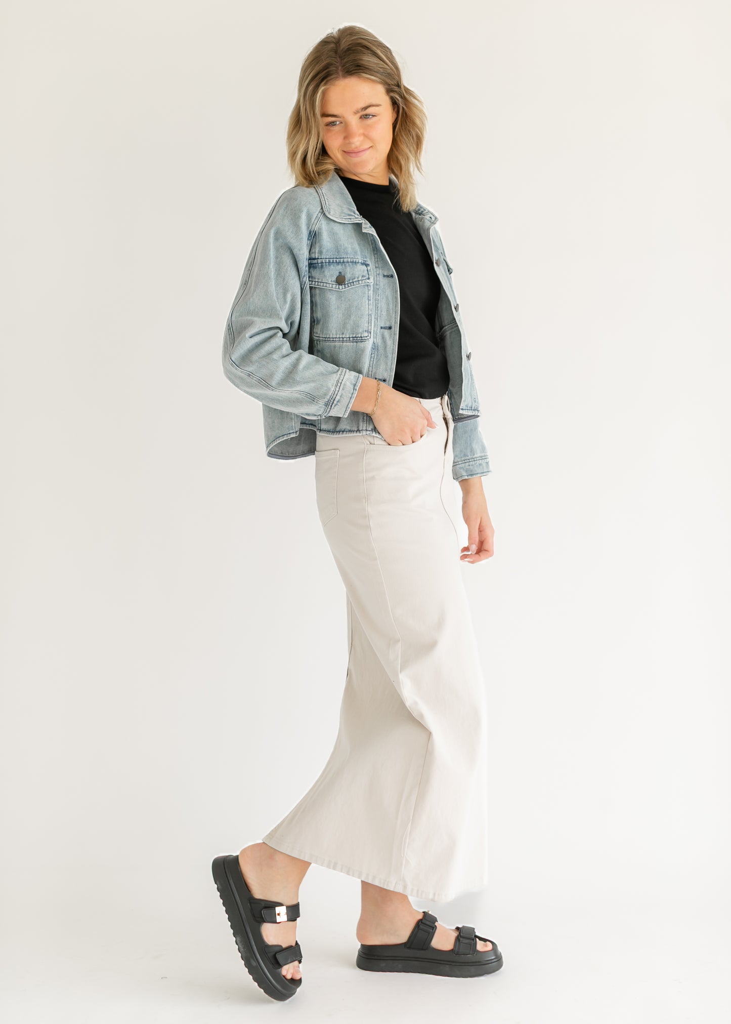 Stella Cloud Denim Maxi Skirt