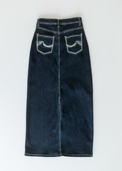 Stella Dark Wash Maxi Denim Skirt