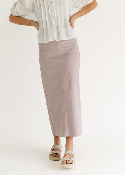 Stella Lilac Denim Maxi Skirt