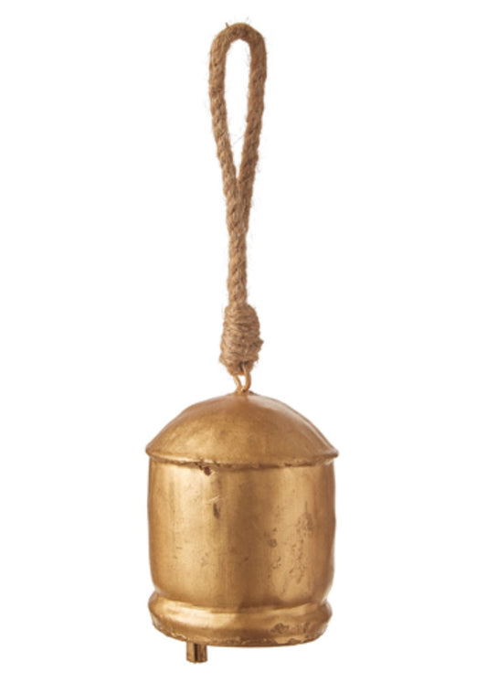 Vintage Chauk Bell with Rope Hanger