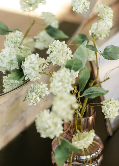 White Snowball Faux Hydrangea Spray