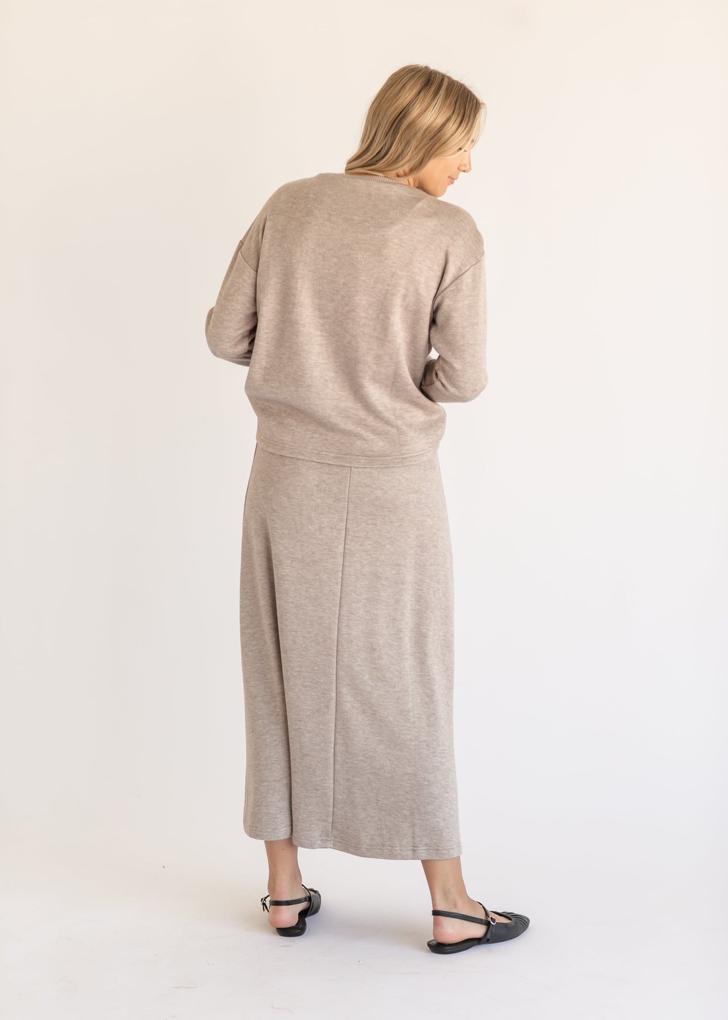 A-line Maxi Knit Skirt + Sweater Set