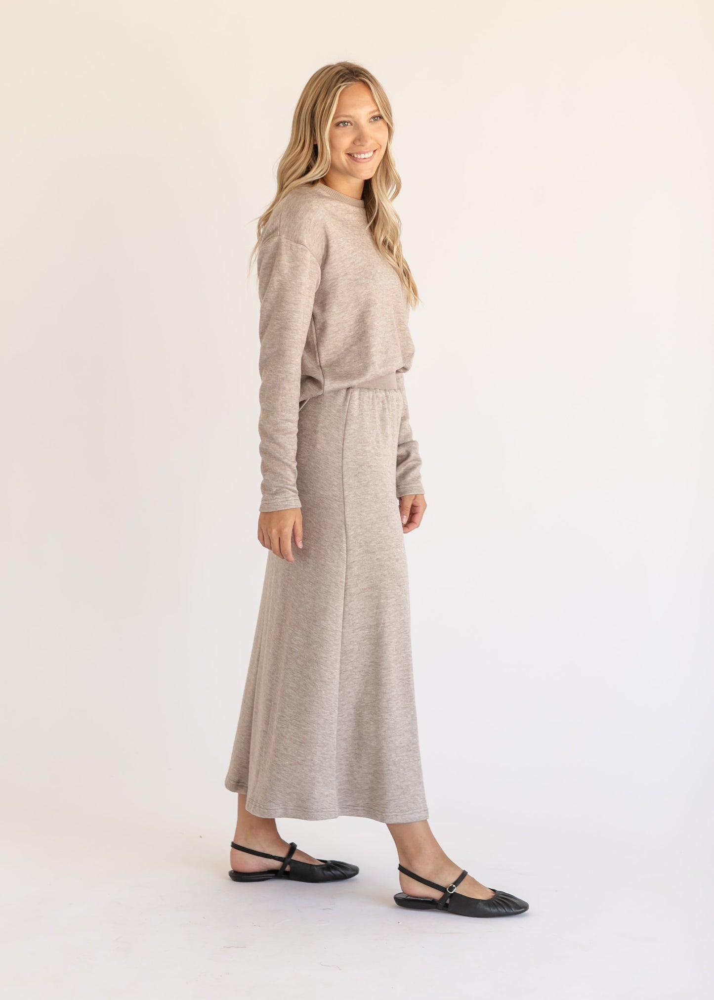 A-line Maxi Knit Skirt + Sweater Set