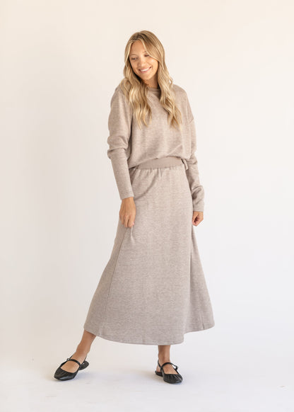 A-line Maxi Knit Skirt + Sweater Set