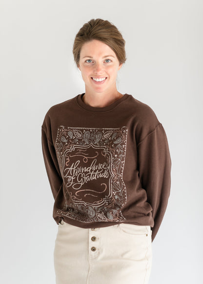 Abundance Crewneck Graphic Sweatshirt FF Tops