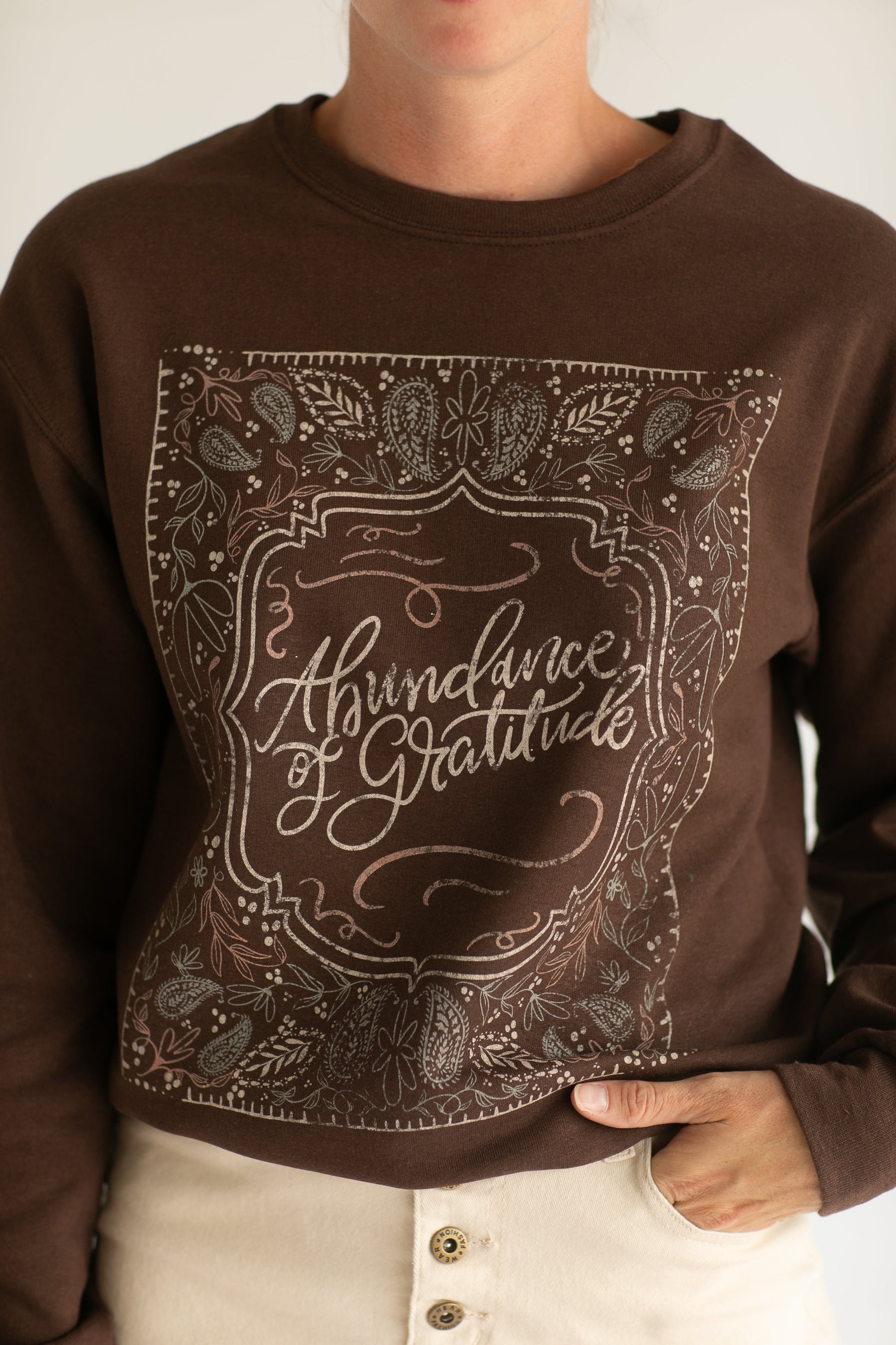 Abundance Crewneck Graphic Sweatshirt FF Tops