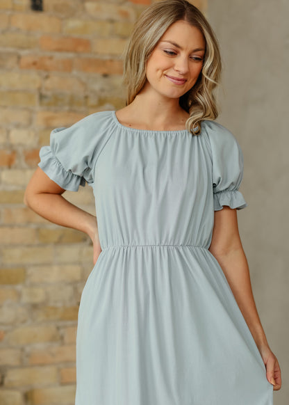 Amy Puff Sleeve Midi Dress IC Dresses