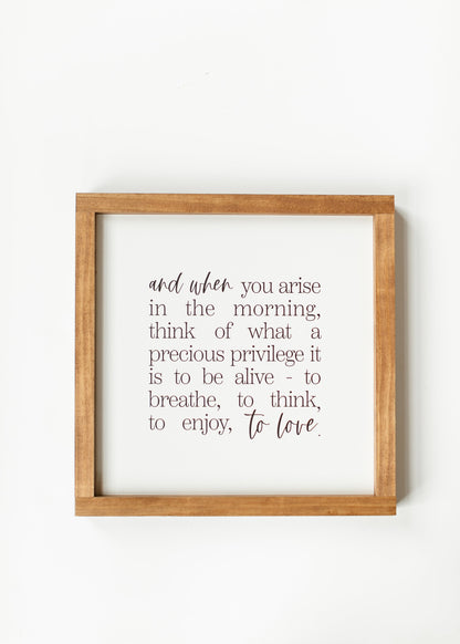 And When You Arise in Morning Wall Art Gifts