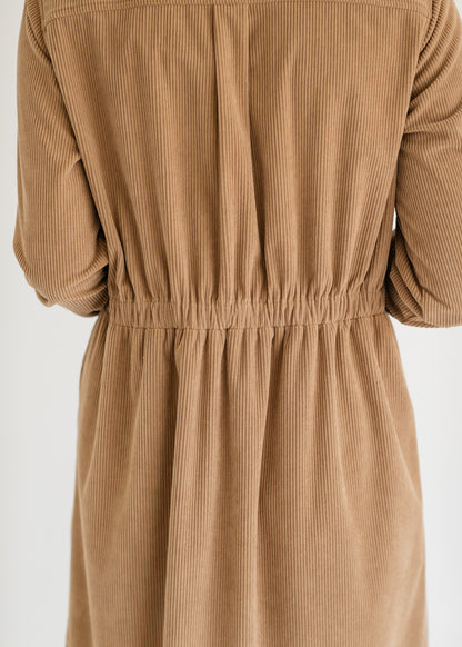 Anika Corduroy Midi Shirt Dress IC Dresses