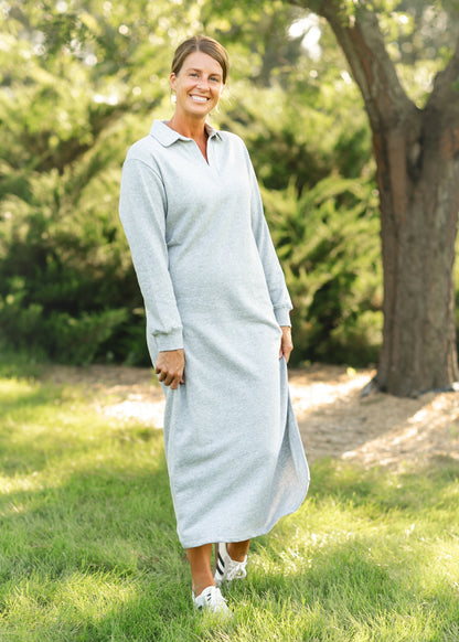 Aspen V-neck Maxi Sweatshirt Dress FF Dresses