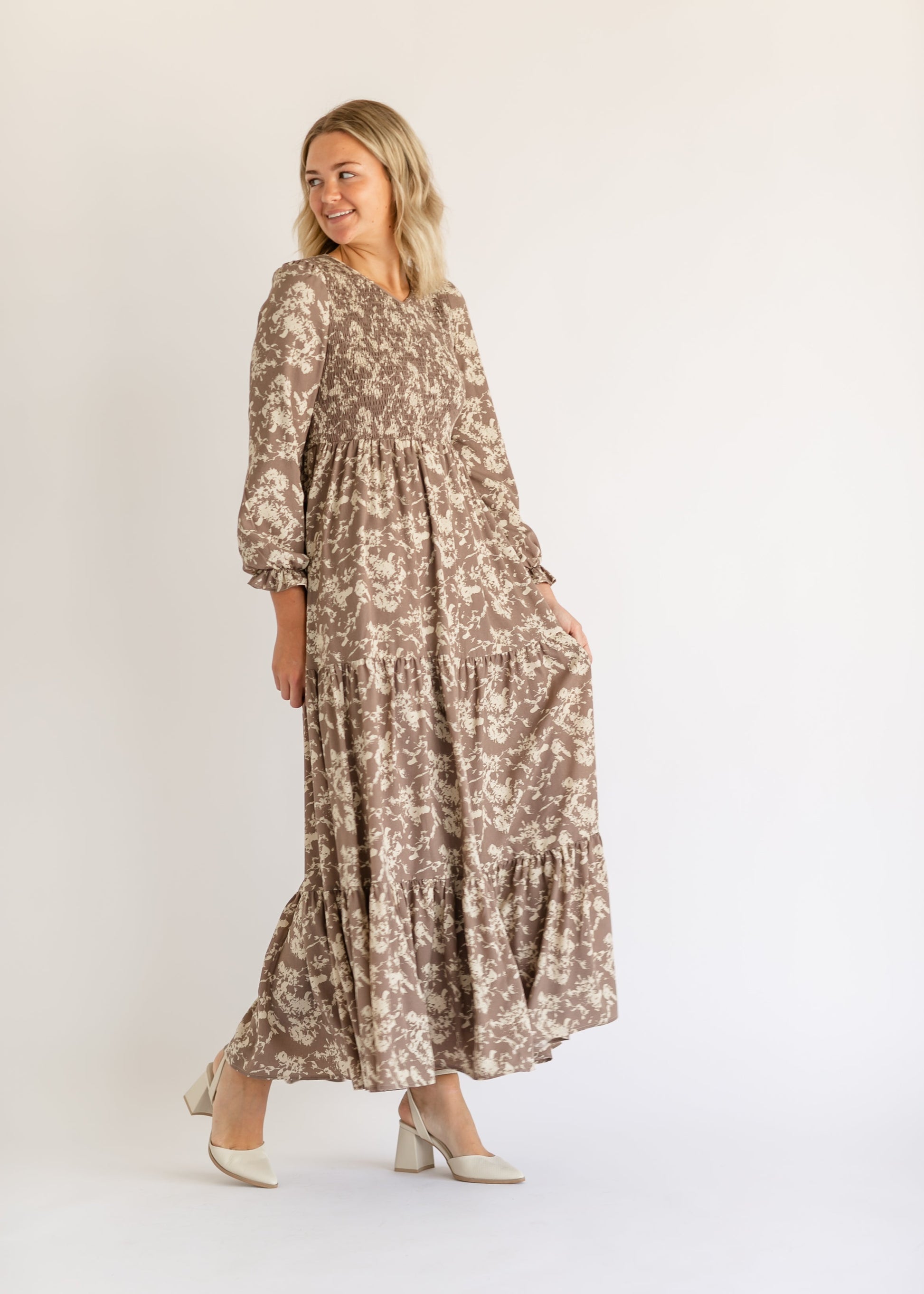 Aurora Floral Long Sleeve Maxi Dress IC Dresses