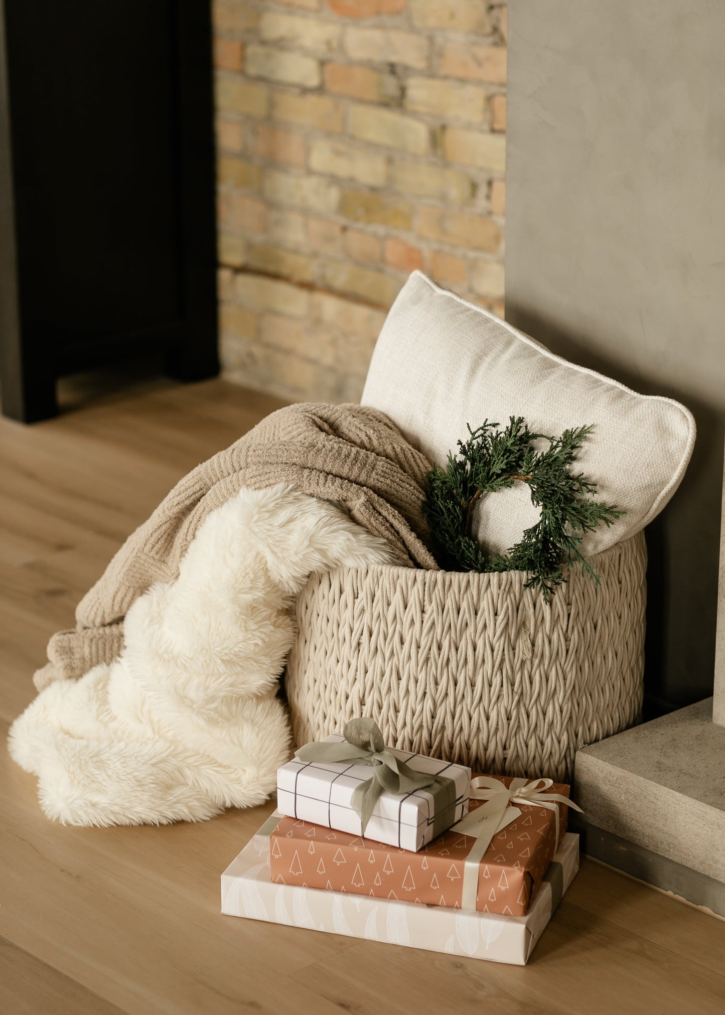 Beige Knit Throw Fuzzy Blanket Gifts