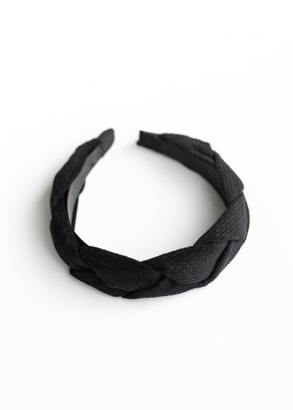 Block Weave Detail Headband Accessories Black