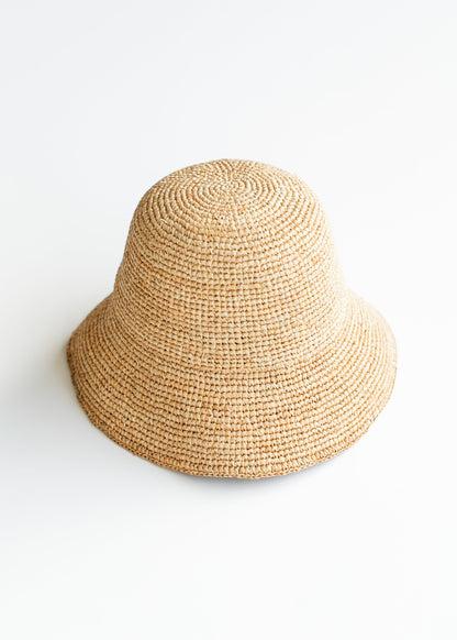 Braided Raffia Straw Bucket Hat Accessory