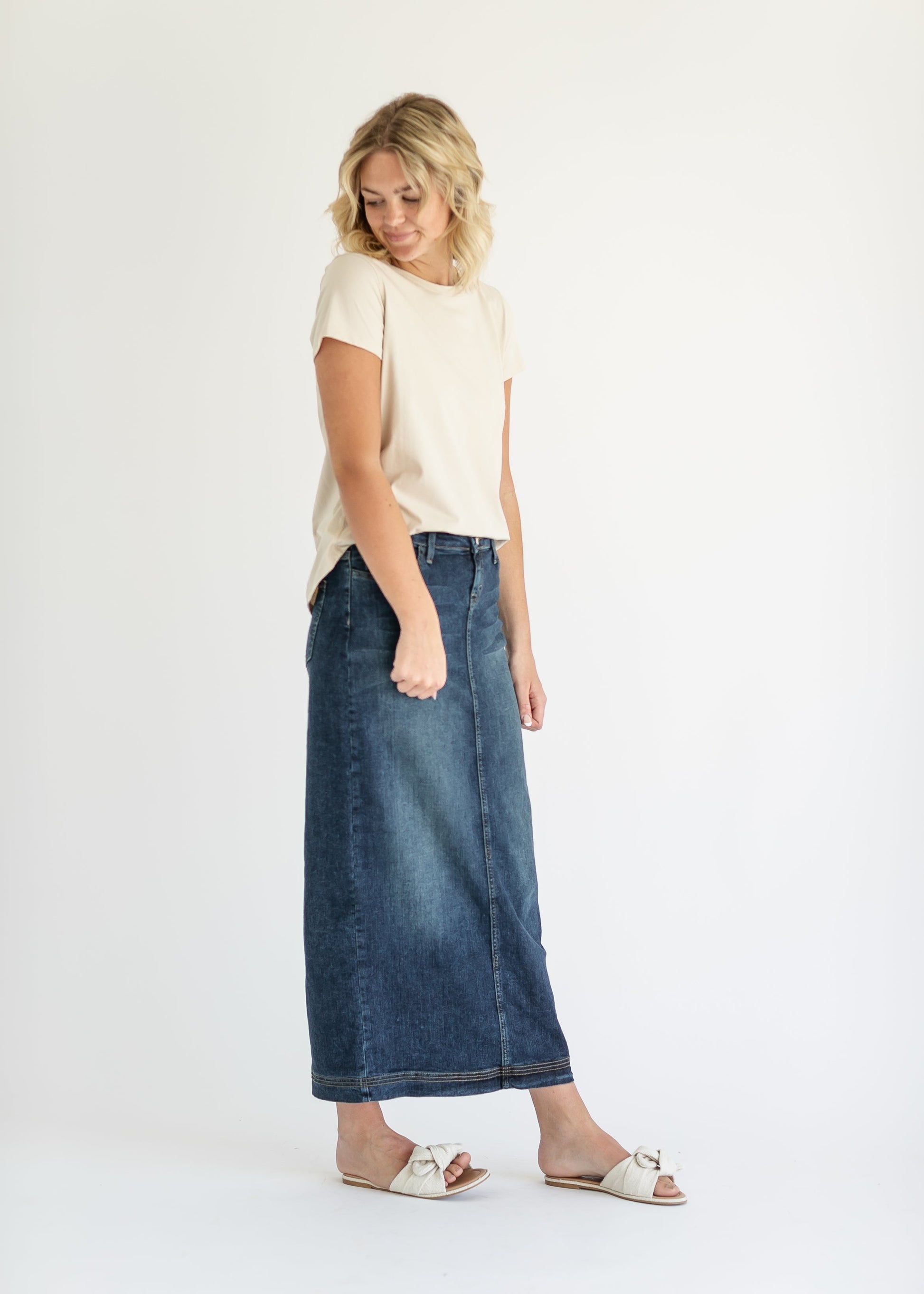 Bria Long Denim Maxi Skirt IC Skirts