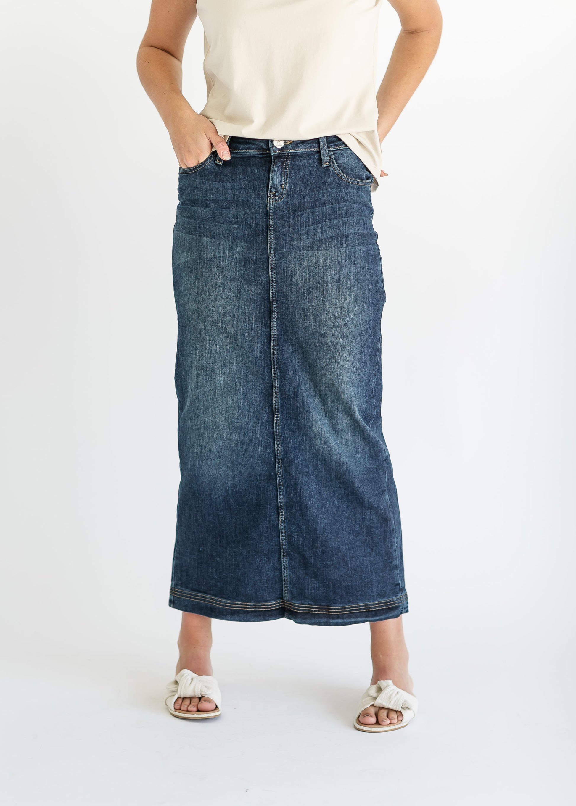 Bria Long Denim Maxi Skirt IC Skirts