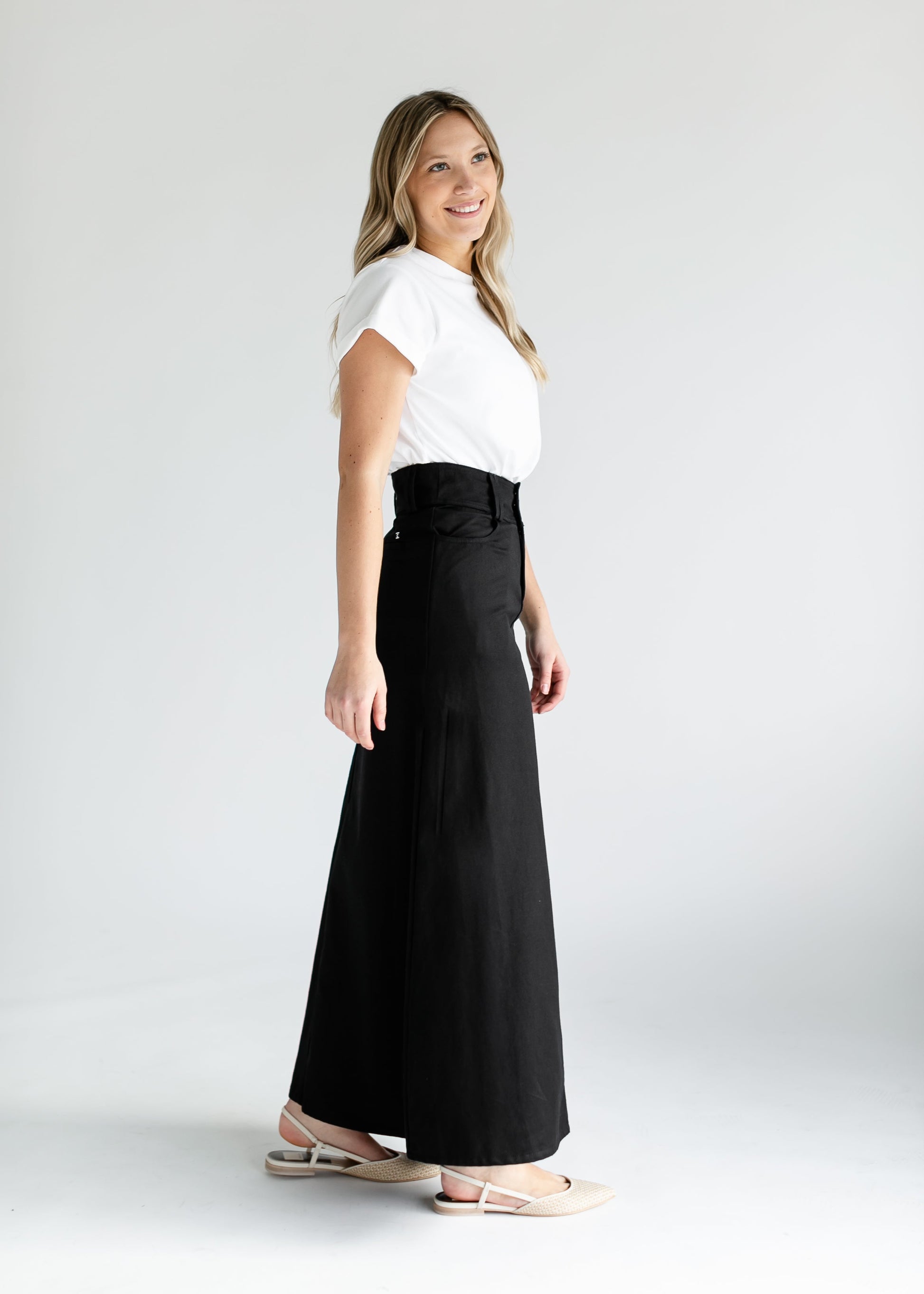 Camellia A-Line Cotton Twill Maxi Skirt IC Skirts