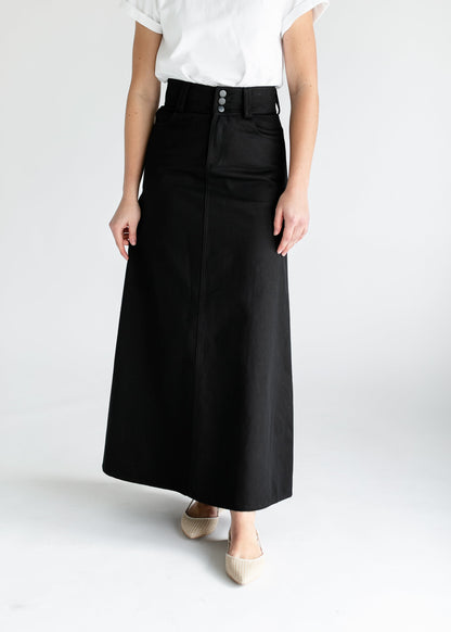 Camellia A-Line Cotton Twill Maxi Skirt IC Skirts