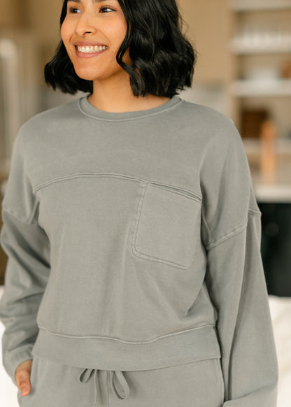 Canton Crewneck Drop Shoulder Top FF Tops