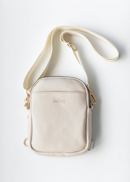 Convertible Vegan Leather Crossbody Bag Accessories Cream